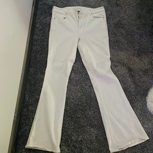 White flare denim
